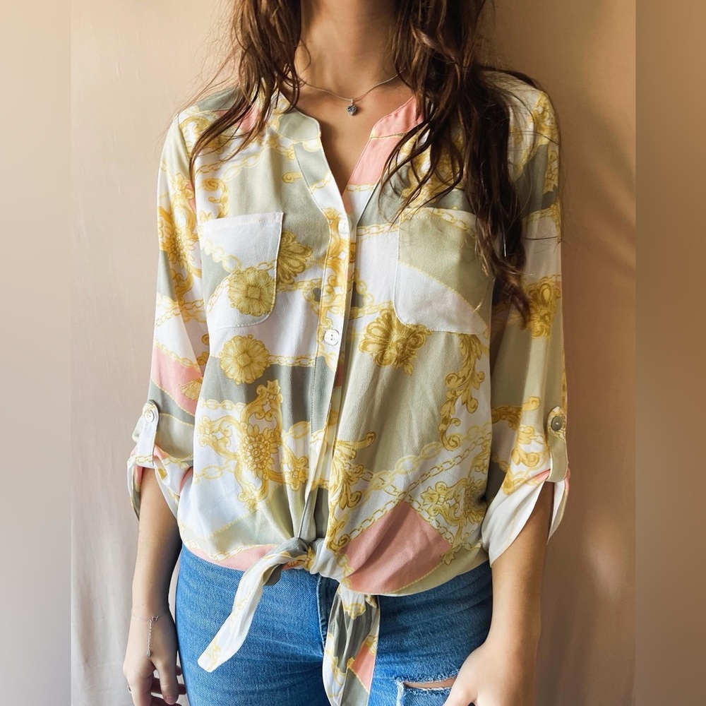 Ruby Rd women’s blouse chain print size M